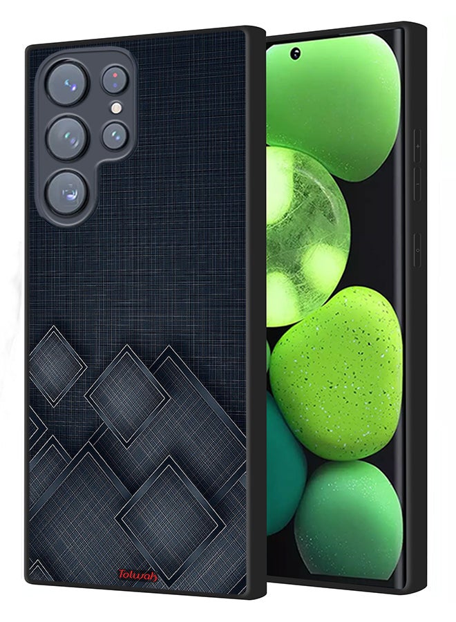 Tolwak Samsung Galaxy S23 Ultra 5G Protective Case Cover Squares Pattern On Cloth - Image 1