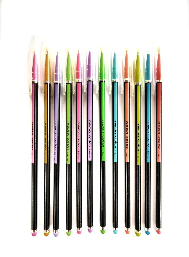 Definite أقلام ألوان باستيل نيون مميزة للرسم والتصميم والحرف اليدوية (عبوة من 12 قلم ألوان باستيل) - Image 2