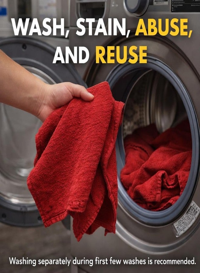 Tribello LIBMAN 100% Cotton Shop Towels - Reusable Cleaning Shop Rags - 13''x17'' (12 Pack Extra Absorbent, Durable, Heavy Duty Utility Cloth Towels for Industrial, Garage, Auto, Tools, Home - Image 2