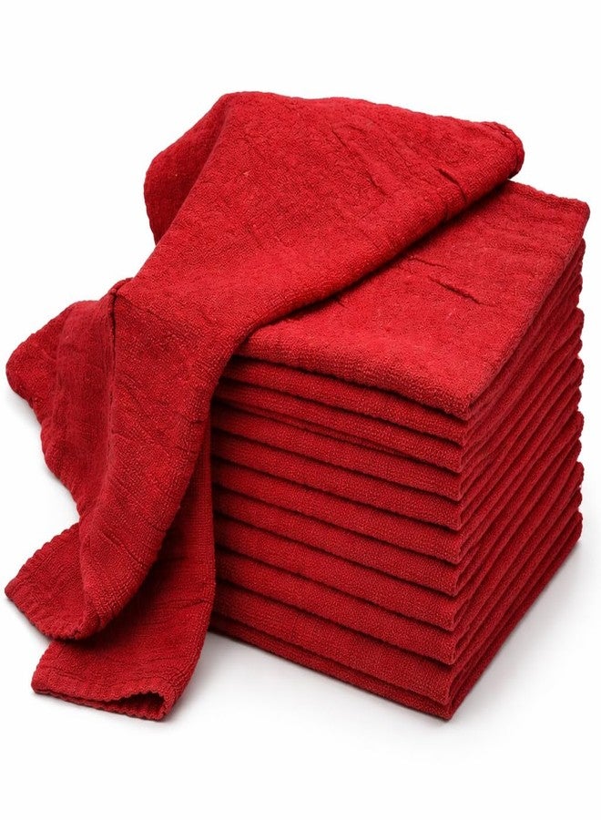 Tribello LIBMAN 100% Cotton Shop Towels - Reusable Cleaning Shop Rags - 13''x17'' (12 Pack Extra Absorbent, Durable, Heavy Duty Utility Cloth Towels for Industrial, Garage, Auto, Tools, Home - Image 1