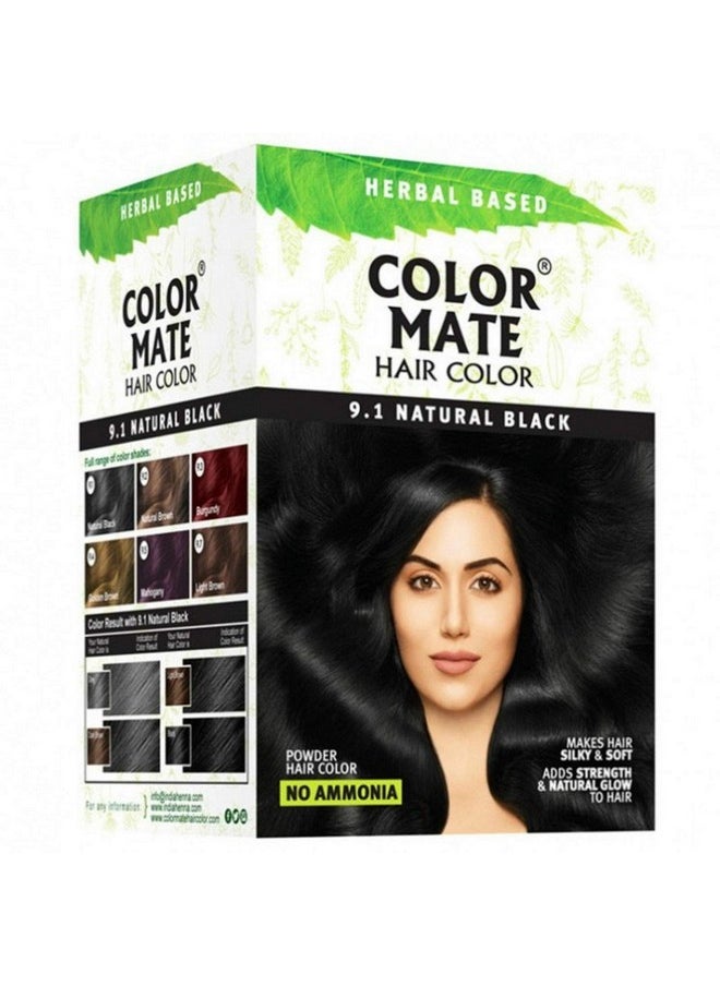 COLOR MATE No Ammonia Hair Color, 150G (9.1 Natural Black)  - Image 1