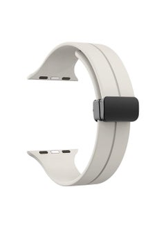 Generic Soft Silicone Sport Watch Band with Magnetic Buckle Fits Apple Watch Ultra 2/Ultra Series 9/8/SE 2nd Gen/7/SE/6/5/4/3/2/1 Compatible with 42/44/45/49mm Case Sizes Also Compatible with Series 10 with 46mm Case Size  - Image 5