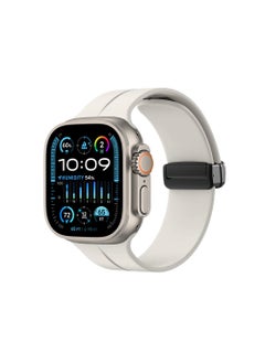 Generic Soft Silicone Sport Watch Band with Magnetic Buckle Fits Apple Watch Ultra 2/Ultra Series 9/8/SE 2nd Gen/7/SE/6/5/4/3/2/1 Compatible with 42/44/45/49mm Case Sizes Also Compatible with Series 10 with 46mm Case Size  - Image 3