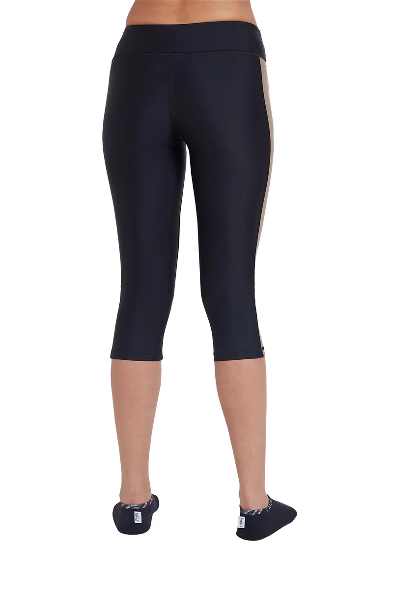 COEGA SUNWEAR COEGA Ladies  Swim Tights 3/4 Length - Nero Golden Swirls