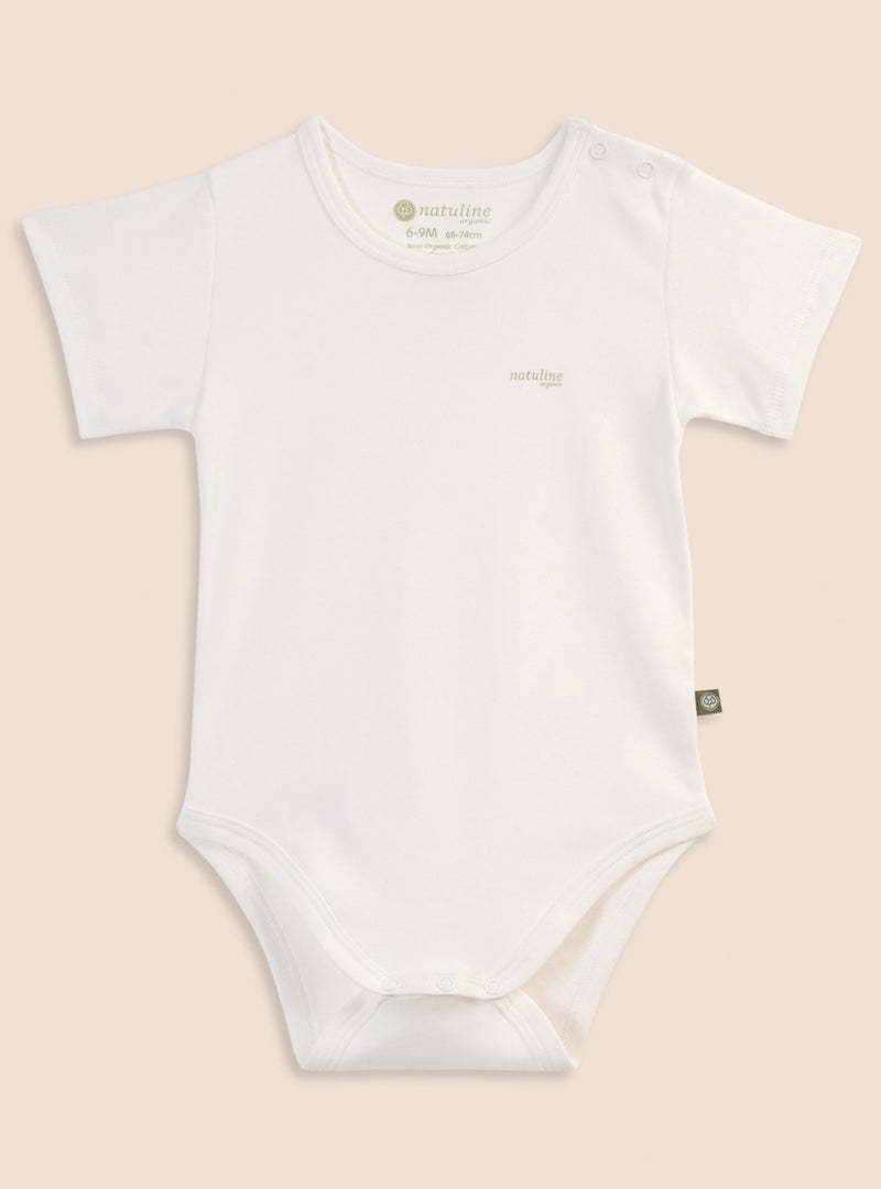 Natuline Baby Body Organic Cotton Short Sleeve Basic Nature Bodysuit 2 Pack - Image 2