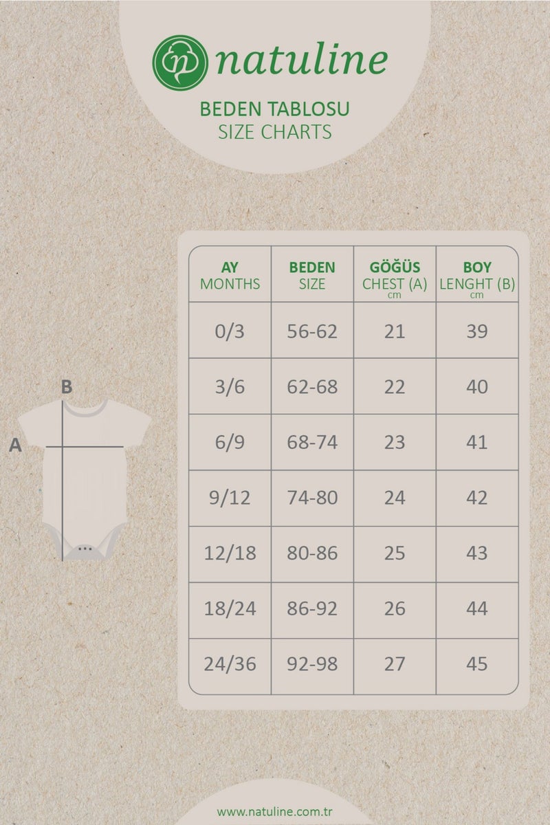 Natuline Baby Body Organic Cotton Short Sleeve Basic Nature Bodysuit 2 Pack - Image 3