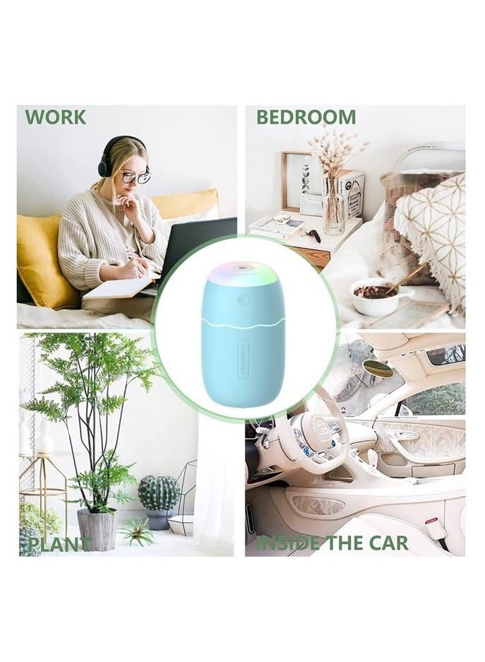 Ultra Quiet Portable Ultrasonic Air Humidifier for Car, Office, Bedroom and LED Night Lamp - 280ml - Image 3
