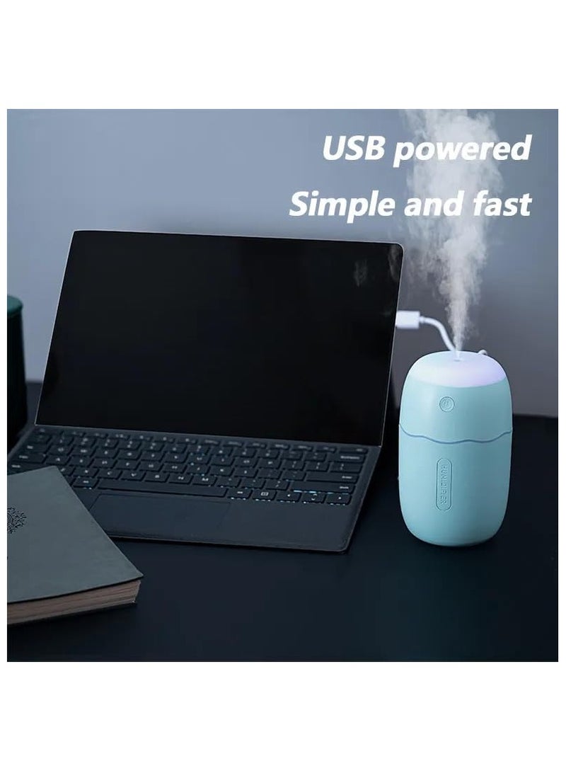 Ultra Quiet Portable Ultrasonic Air Humidifier for Car, Office, Bedroom and LED Night Lamp - 280ml - Image 4