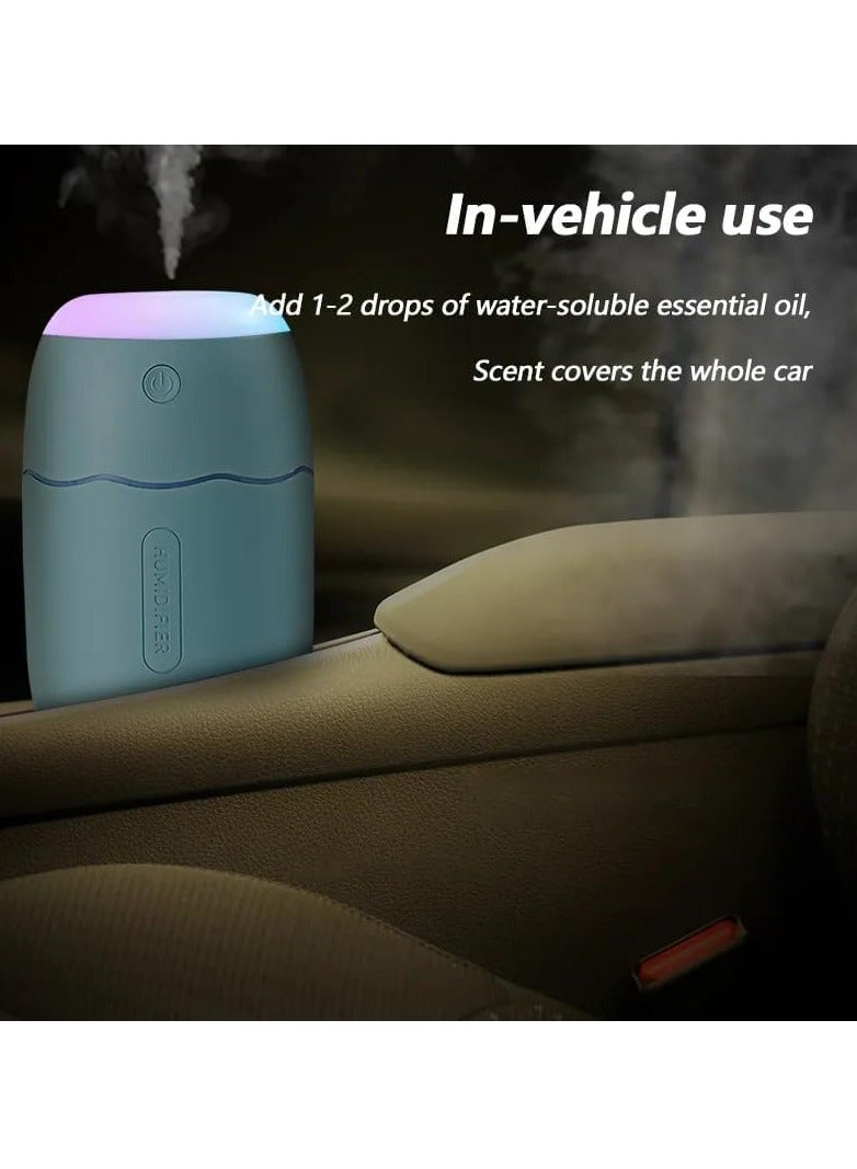 Ultra Quiet Portable Ultrasonic Air Humidifier for Car, Office, Bedroom and LED Night Lamp - 280ml - Image 5