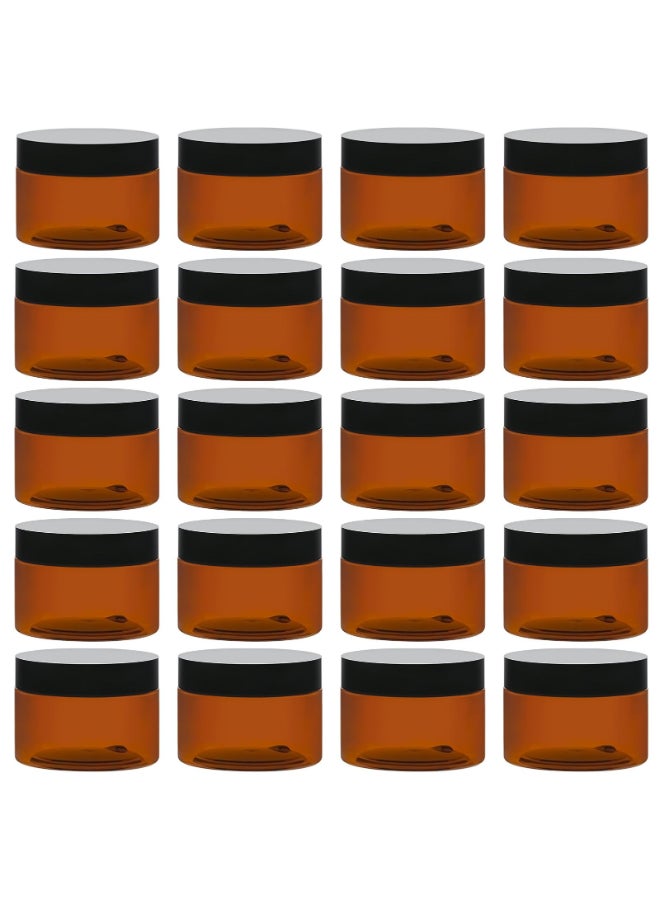 TUZAZO 4 Oz Amber Plastic Cosmetic Jars Leak Proof Small Container with lids for Cream Lotion Powder Ointments Beauty Products 24 Pcs - Image 3