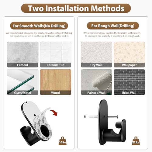 HOTOZON Curtain Rods No Drilling 2 Pack 32 to 86 Inch, HOTOZON 5/8 Inches No Drill Curtain Rods for Windows 55 to 82 Inches(4.5-6.8 ft), Renter Friendly Drapery Rod for Lightweight Curtains, Black - Image 3