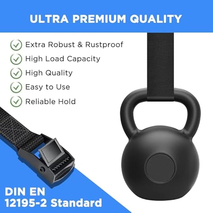 2 PCS LASHING STRAPS WITH RATCHET & CAM BUCKLES, HEAVY DUTY TIE DOWN STRAP WITH ANTI-SCRATCH FOAM PAD, ADJUSTABLE CAR ROOF RACK STRAPS FOR LUGGAGE, CARGO, MOTORCYCLE, BIKE, TRUCKS (2.5M X 25MM) - Image 4