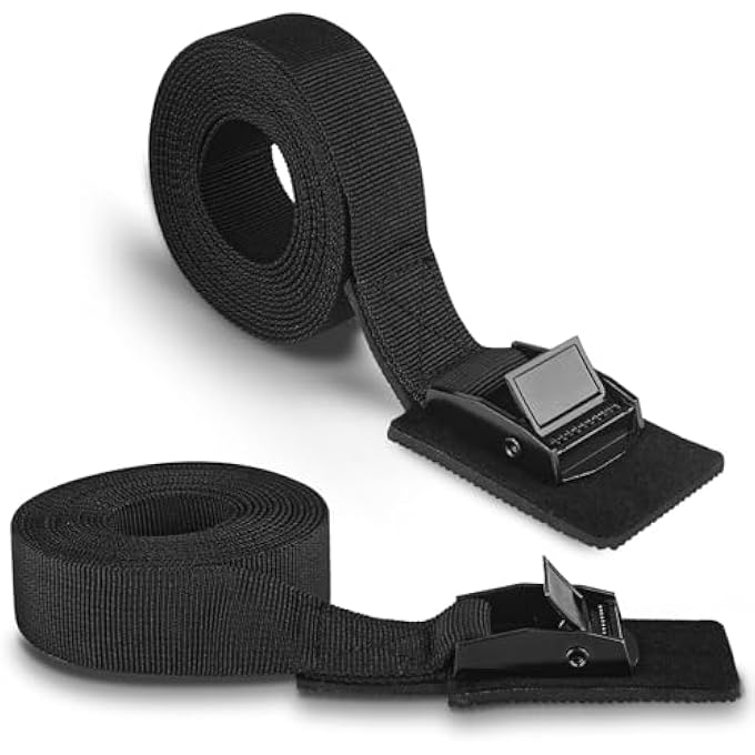 2 PCS LASHING STRAPS WITH RATCHET & CAM BUCKLES, HEAVY DUTY TIE DOWN STRAP WITH ANTI-SCRATCH FOAM PAD, ADJUSTABLE CAR ROOF RACK STRAPS FOR LUGGAGE, CARGO, MOTORCYCLE, BIKE, TRUCKS (2.5M X 25MM) - Image 1