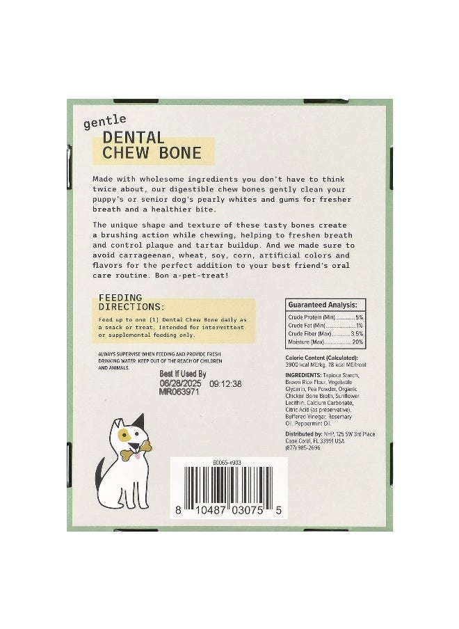 Dr. Mercola Dr. Mercola, Bark & Whiskers™, Gentle Dental Chew Bone, For Dogs, Small, 12 Bones, 0.7 oz (20 g) Each  - Image 2