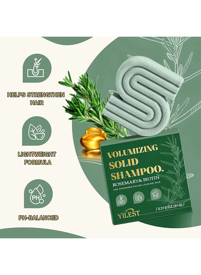 YILEST Rosemary & Biotin Solid Shampoo and Conditioner Set for Hair Growth - Strengthening, Thickening & Volumizing Shampoo and Conditioner Bar 2 pack - Image 3
