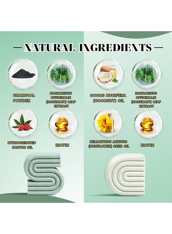 YILEST Rosemary & Biotin Solid Shampoo and Conditioner Set for Hair Growth - Strengthening, Thickening & Volumizing Shampoo and Conditioner Bar 2 pack - Image 4