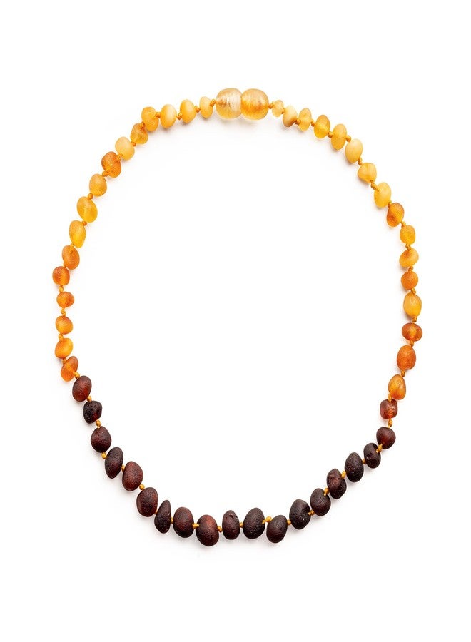 Baltic Proud Amber Necklace for Women and Men (Authentic, Certified) - 18 inches, Rainbow Raw (Unpolished) - Unisex Amber Jewelry for Adults - Bead Necklace