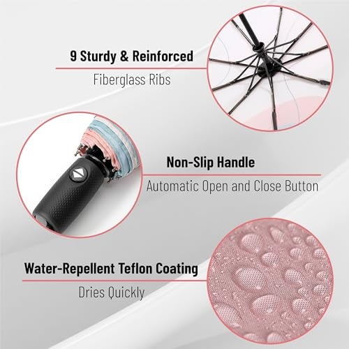 Mr. Pen- Windproof Travel Umbrella, Automatic Umbrellas for Rain, Compact Umbrella, Travel Umbrella Compact, Windproof Umbrella, Umbrellas for Rain Windproof, Portable Umbrella - Image 3