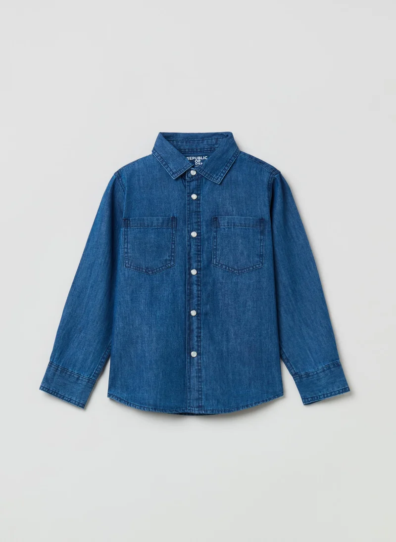 او في اس Ovs Housebrand Denim Shirt With Pockets