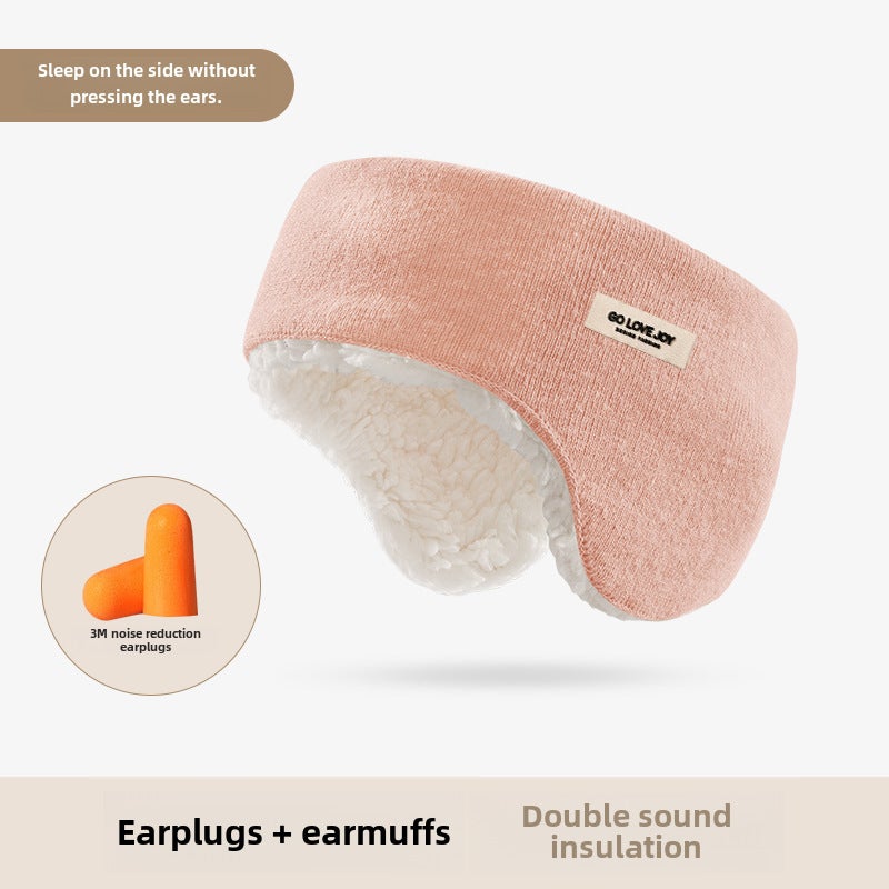 Winter Velvet Adjustable Earmuffs for Women Pink + earplugs "DEZ38]