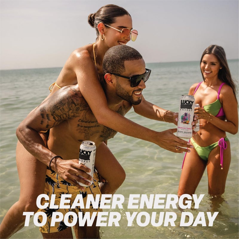 Lucky Energy Sugar Free Energy Drinks, Variety Pack, 16oz Cans (10-Pack) Healthy, Zero Sugar Energy Drink with Maca, Ginseng, Beta-Alanine, Taurine & 200mg Caffeine - Image 3