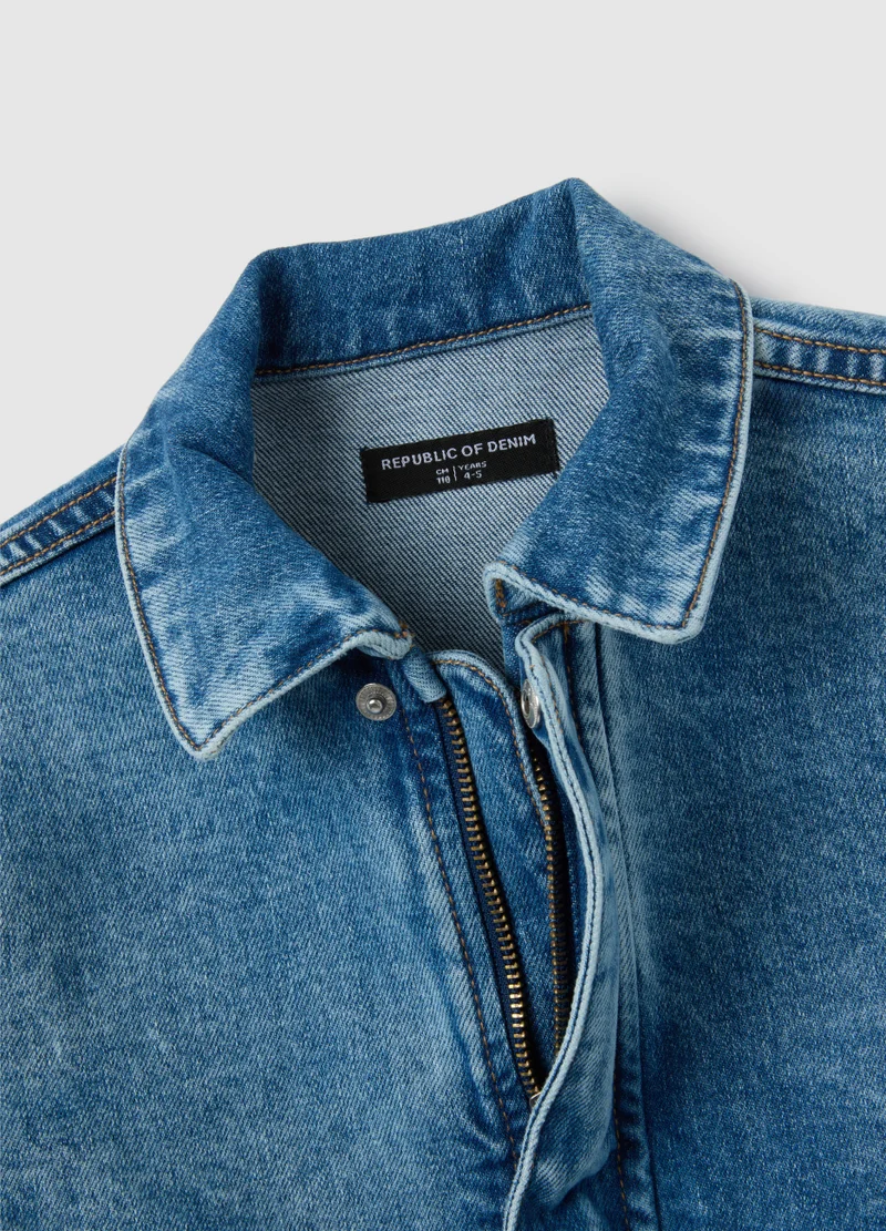 Ovs CHILDREN'S BLUE DENIM JACKET WITH CARGO POCKETS