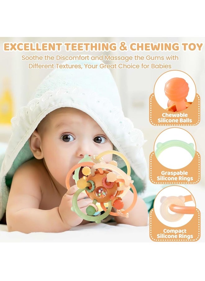Baby Sensory Teething Teether Toys, Infant Montessori Toys, Silicone Baby Rattle Balls Toys, Baby Chew Toys for 3-6-12-18 Months Sucking Needs, Teethers Relief, BPA Free  - Image 2