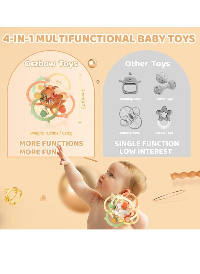 Baby Sensory Teething Teether Toys, Infant Montessori Toys, Silicone Baby Rattle Balls Toys, Baby Chew Toys for 3-6-12-18 Months Sucking Needs, Teethers Relief, BPA Free  - Image 4