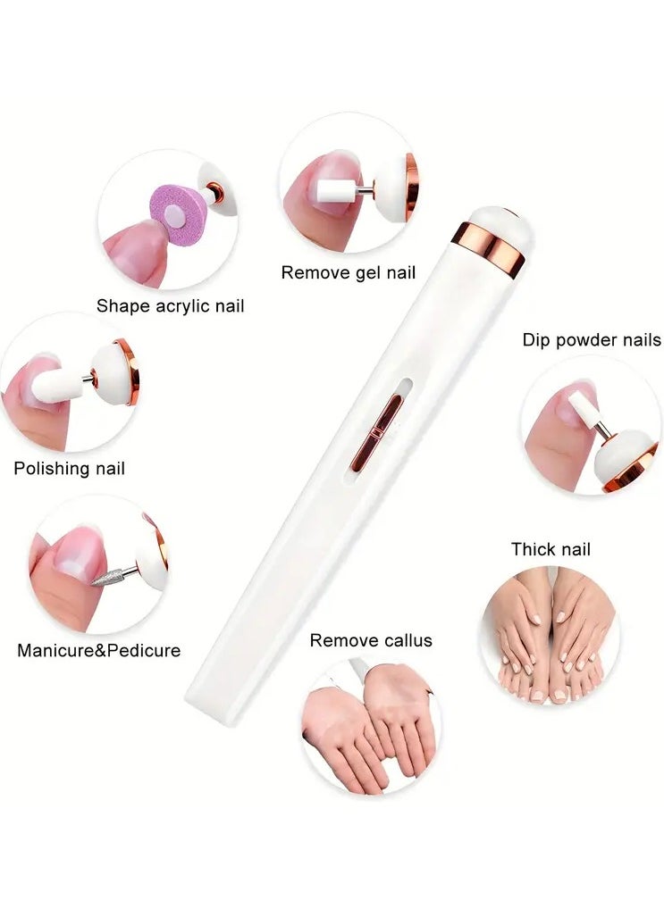 LANGMANNI - 1pc Professional Electric Nail Drill Machine Kit, USB Rechargeable Lithium Battery, Unscented Gel Nail Art Tool for Home Salon, Manicure Pedicure Polishing Equipment - Image 1