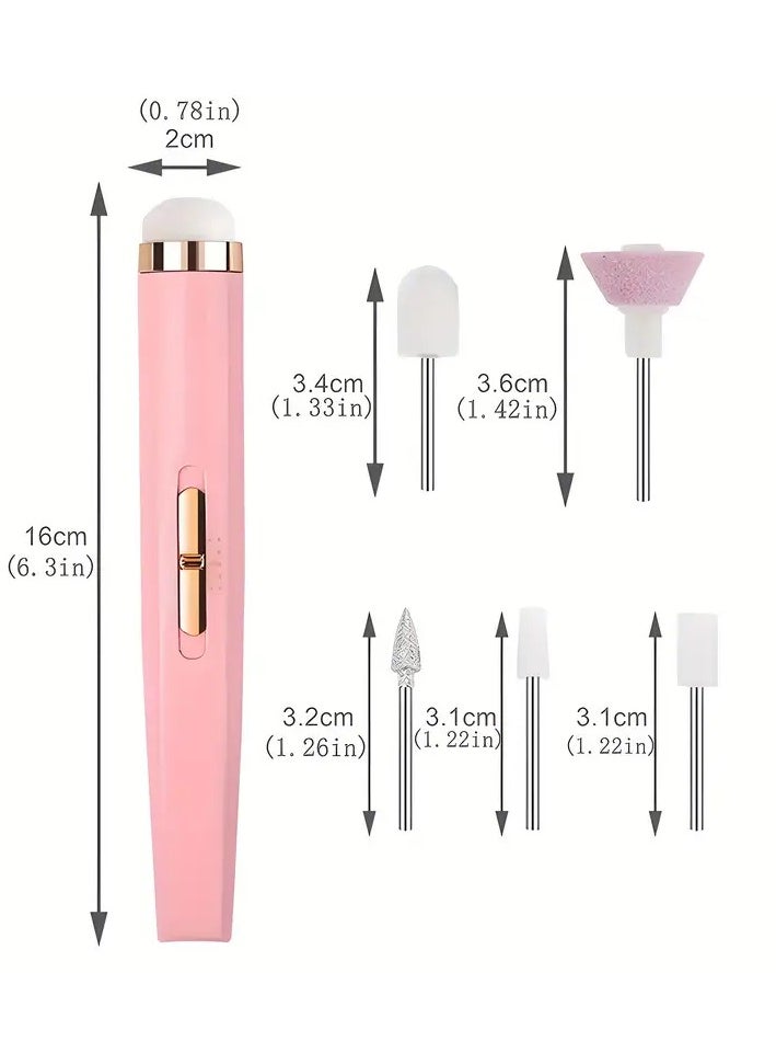 LANGMANNI - 1pc Professional Electric Nail Drill Machine Kit, USB Rechargeable Lithium Battery, Unscented Gel Nail Art Tool for Home Salon, Manicure Pedicure Polishing Equipment - Image 1