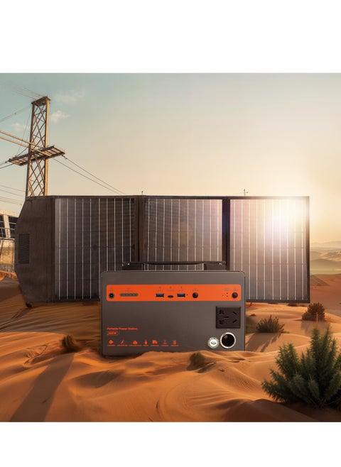 portable power station with solar panel  300w with battery capacity 276 WH