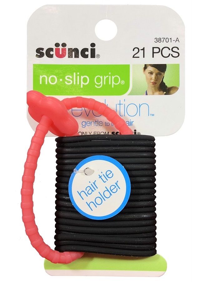 Scunci No-Slip Grip Gel Evolution Ponytailers with Holder,21-Pieces per pack,1-Pack - Image 2