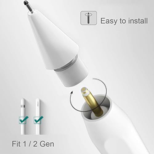 SIXFU Upgraded Tips for Apple Pencil Tip, Safe Replacement Tips Anti-Scratch Pen Like Precise Control Rubber Nibs for Apple Pen (2 Pack) - Image 2