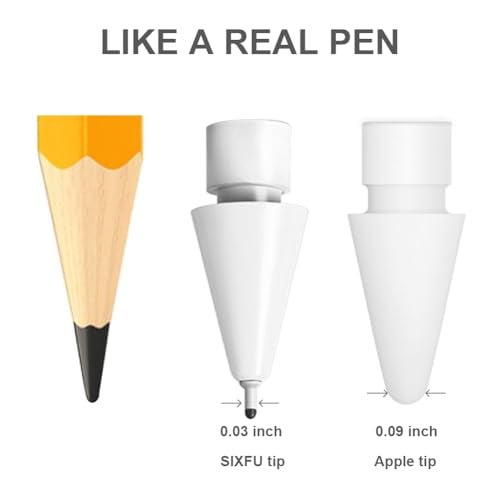 SIXFU Upgraded Tips for Apple Pencil Tip, Safe Replacement Tips Anti-Scratch Pen Like Precise Control Rubber Nibs for Apple Pen (2 Pack) - Image 5