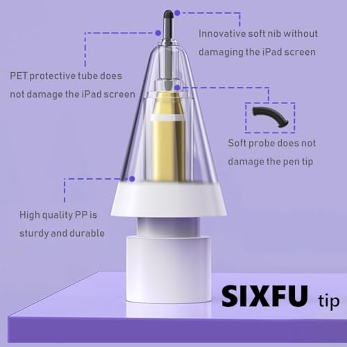 SIXFU Upgraded Tips for Apple Pencil Tip, Safe Replacement Tips Anti-Scratch Pen Like Precise Control Rubber Nibs for Apple Pen (2 Pack) - Image 4