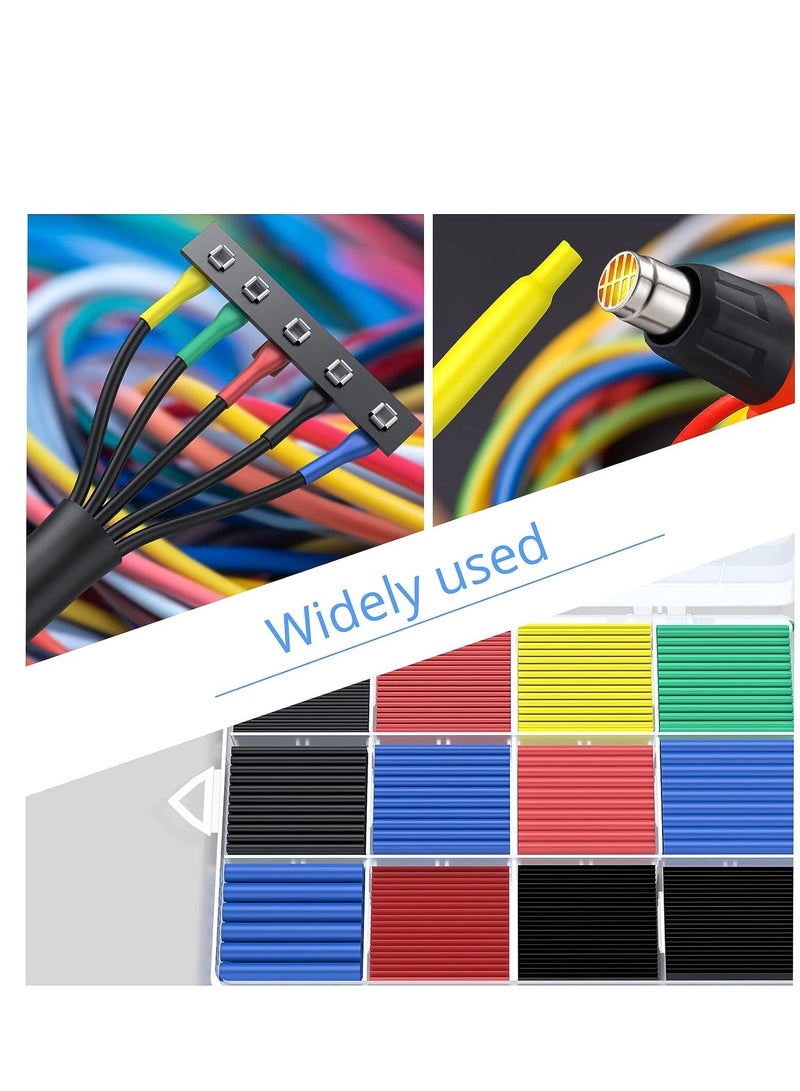 750 Pcs Heat Shrink Tubing, Electrical Wire Cable Tubing Set Shrink Ratio 2 : 1, Sleeving Wrap Wire Cable Kit for DIY (5 Colors/12 Sizes) - Image 4