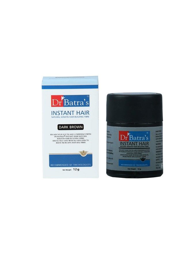 Dr Batra's Instant Hair Natural Keratin Hair Building Fibre Hair Touch Up Dark Brown Hair Thickener Sweat Resistant Concealing Patches Natural Look Dark Brown (12G Pack Of 2) - Image 4
