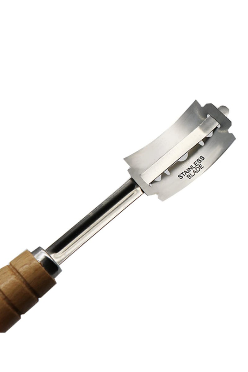 Bread Arc Curved Knife Bakers Blade Baking Slashing Tool Wood Handle Dough Making Cutter Accessory Baking Pastry Bread Lame Artisan Bakery Equipment Bread Scoring Knife - Image 5