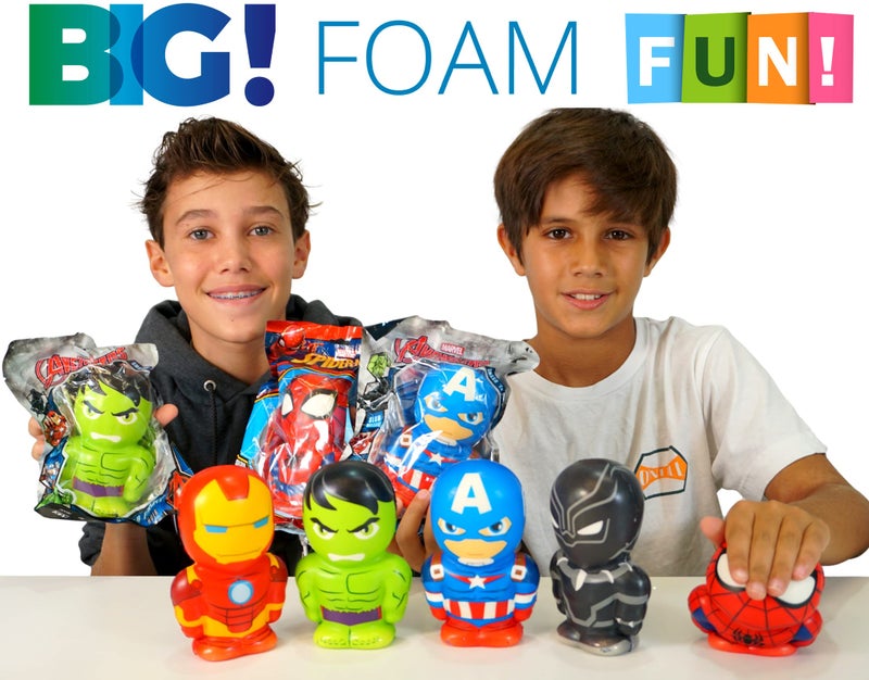 Ja-Ru JA-RU Marvel Avengers Action Figures Large 5.5"" Foam Ball (1 Unit Assorted) Squishy Toy Super Hero Spiderman  Hulk  Captain America  Iron Man & Black Panther  Fidget Ball Stress Toy 6821-1s - Image 5