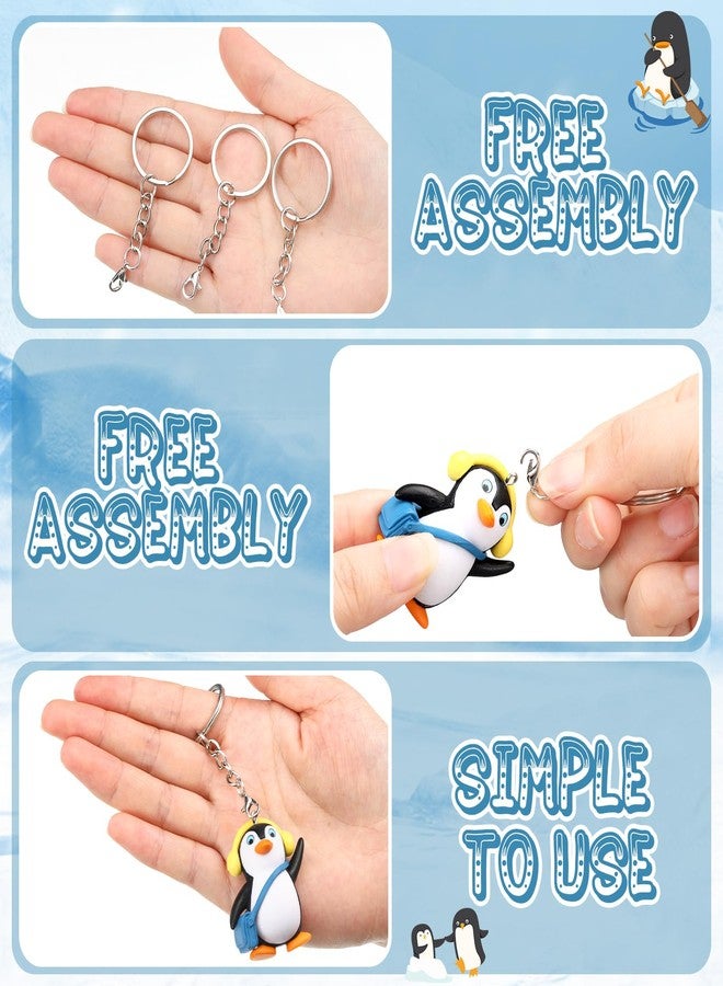 Suncalla 24 Pcs Mini Resin Penguin Figurines Keychain Cartoon Penguin Keychain Tiny Resin Winter Figurines Keyring 3D Mini Animal Key Chain for Winter Arctic Animal Birthday Party Favor Gifts(Novel) - Image 4