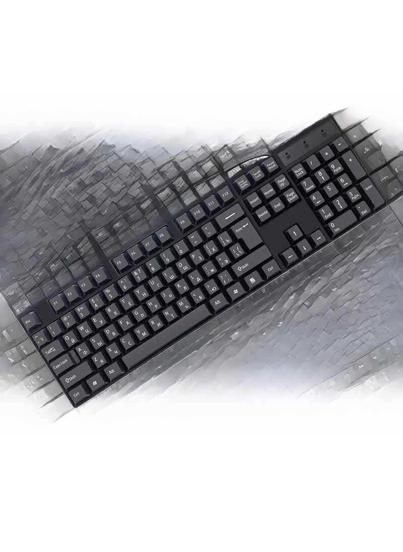 Generic Multilingual USB Wired Keyboard in Russian, Spanish, Arabic, French K1800 Russian layout keyboard 