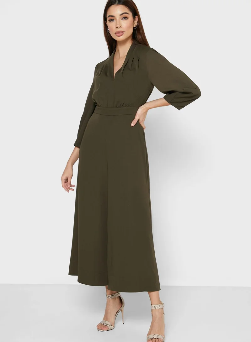 French Connection Evelia Balloon Sleeve Cropped Jumpsuit