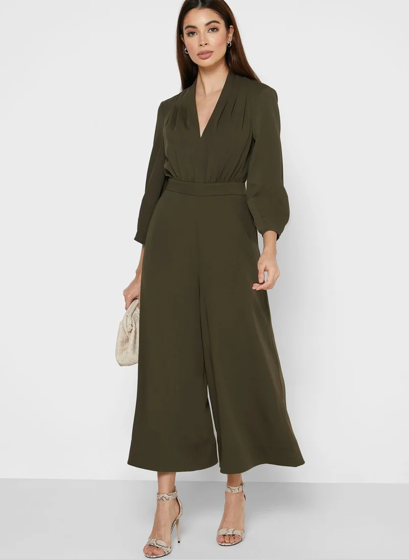 French Connection Evelia Balloon Sleeve Cropped Jumpsuit