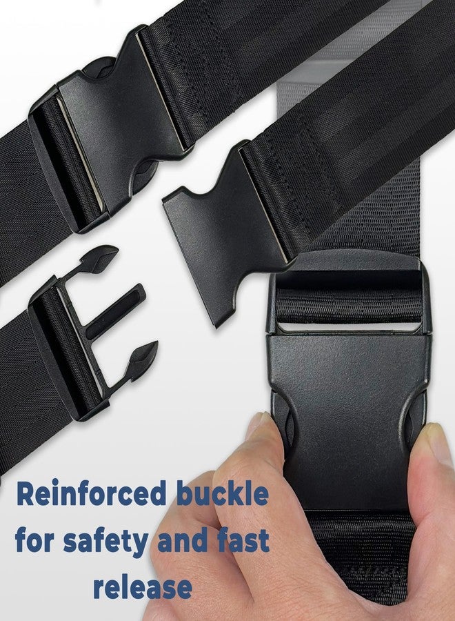 PSNOOK Wheelchair Safety Strap Seat Belt Black Anti-Slip and Anti-Fall Wheelchair Fixation Belt, Extra Long Size-Suitable for Obese People - Image 5