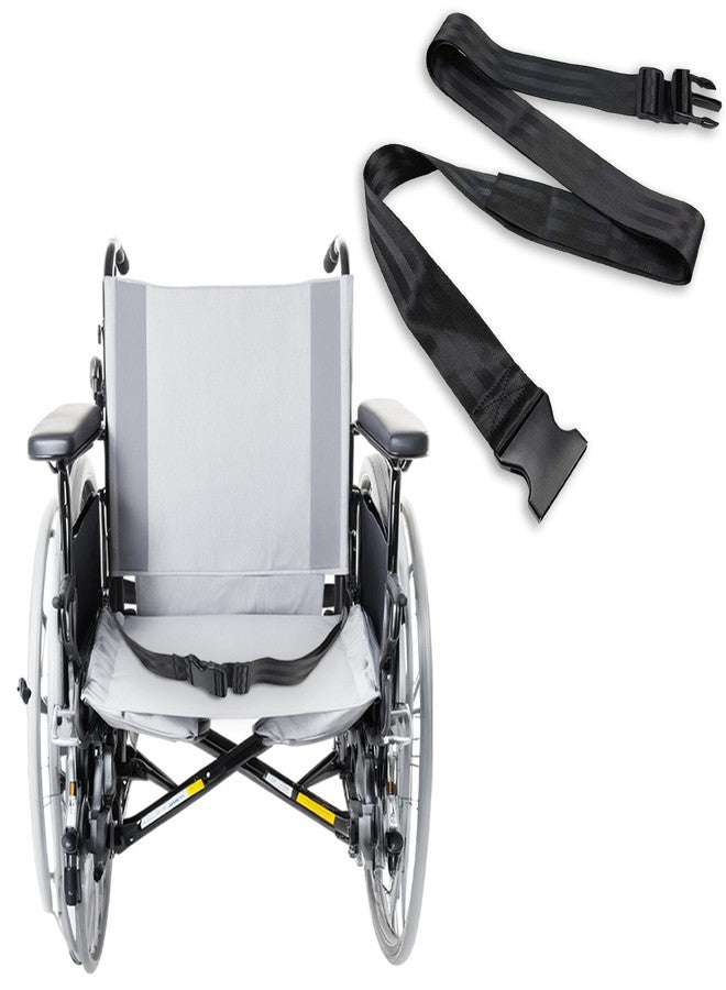PSNOOK Wheelchair Safety Strap Seat Belt Black Anti-Slip and Anti-Fall Wheelchair Fixation Belt, Extra Long Size-Suitable for Obese People - Image 1