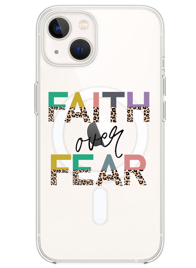 Theodor Magnetic Case for iPhone 14 Plus 6.7-inch Compatible with MagSafe Wireless Charging, Shockproof Phone Bumper Cover Faith over fear copy - Image 1