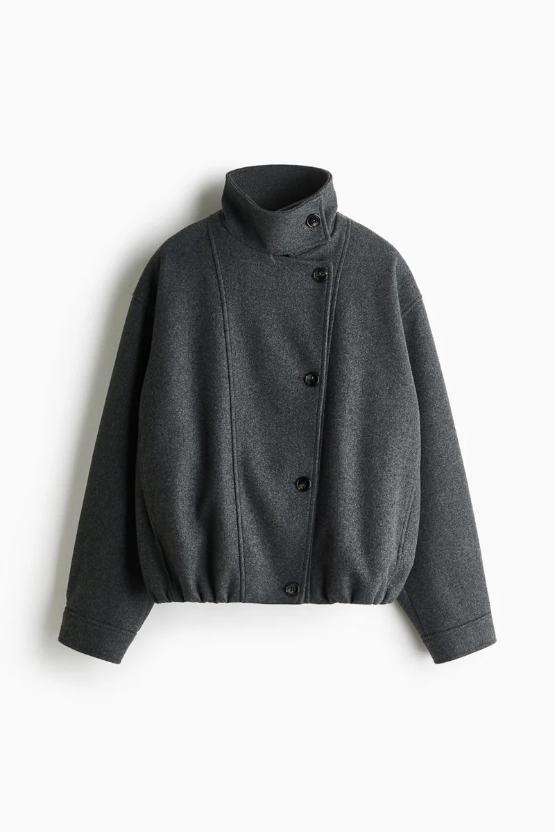 Oversized funnel-collar jacket