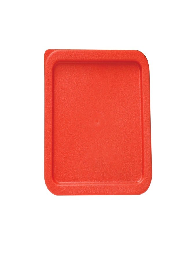 Thunder Group PLSFT0608C Food Storage Container Cover, Square, snap-on, Non-Slip Texture, Plastic, red, NSF (for 6 & 8 Quart containers), Pack of 6