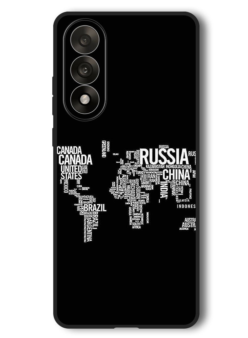 Theodor Case Compatible with OnePlus Nord 5 6.83 Inch Protection Shockproof Bumper Cover Written World Map - Image 1