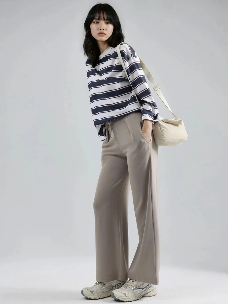 هيكاب بنطلون بالازو مطوي بلمسة مودال من مجموعة بيرسان